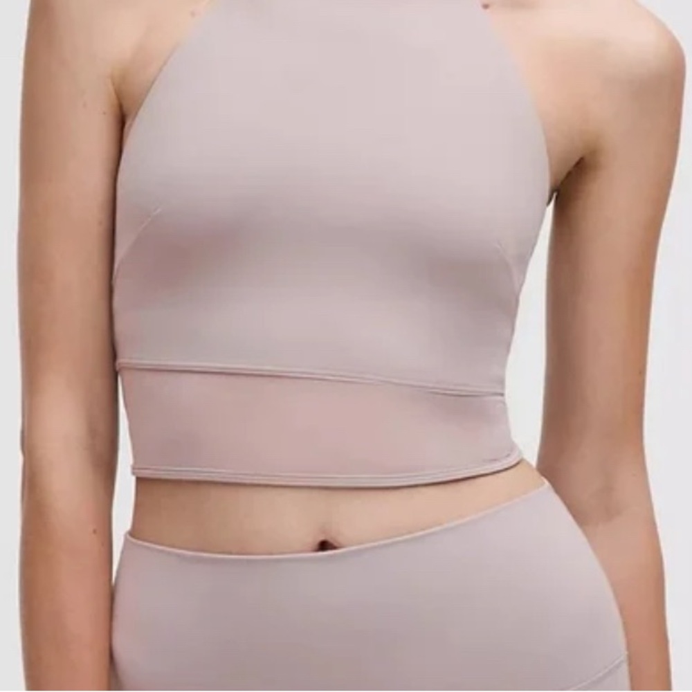 LULULEMON MAUVE Gray MESH HEM high Neck top sz XL retail $78 NWT